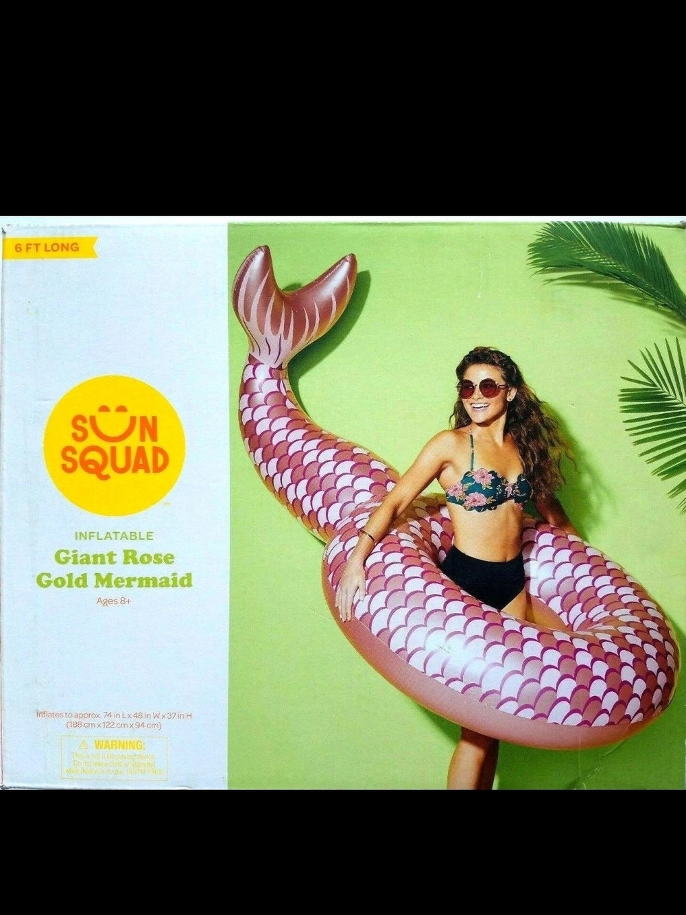 Sun Squad Giant Rose Gold Mermaid Inflatable Pool Float